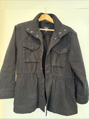 GAP Black Drawstring Waist Field Jacket